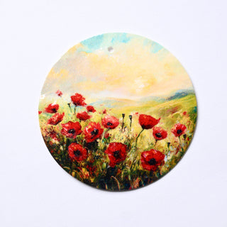 Pendente in Madreperla Valle di Papaveri Disco 50mm