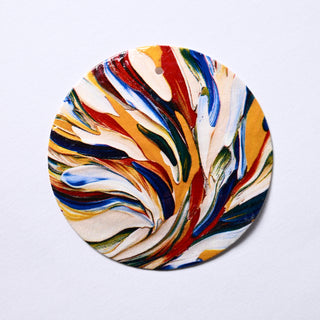 Pendente in Madreperla Inchiostro Liquido Disco 50mm