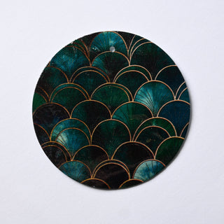 Pendente in Madreperla Pattern Pavone Disco 50mm