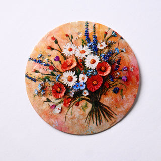 Pendente in Madreperla Bouquet Impressionista Disco 50mm