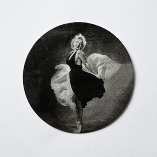 Pendente in Madreperla Marilyn Bianco e Nero Disco 50mm