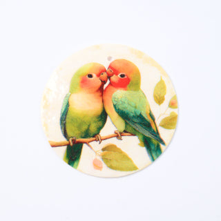 Pendente in Madreperla Lovebirds Disco 40mm