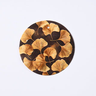 Pendente in Madreperla Ginkgo Gold Disco 40mm