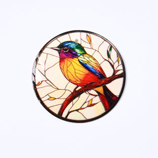 Pendente in Madreperla Uccellino Stile Glass Disco 40mm