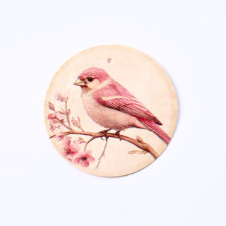 Pendente in Madreperla Uccellino Pink Disco 40mm