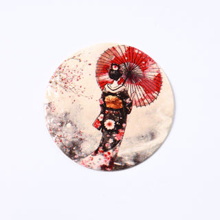 Pendente in Madreperla Geisha Painting Disco 40mm