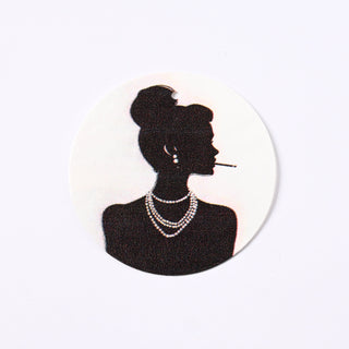 Pendente in Madreperla Audrey Side Black and White Disco 40mm