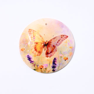 Pendente in Madreperla Farfallina e Lavanda Disco 40mm