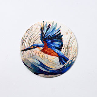 Pendente in Madreperla Kingfisher Bird Disco 40mm