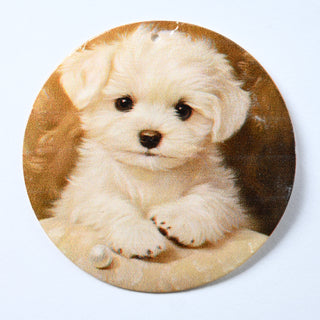Pendente in Madreperla Cucciolo Maltese Disco 60mm