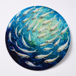 Pendente in Madreperla Branco Pesciolini Disco 60mm