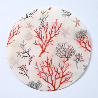 Pendente in Madreperla Pattern Coralli Disco 60mm