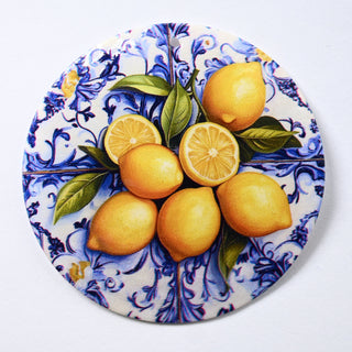 Pendente in Madreperla Limoni Marmo Sicilia Disco 60mm