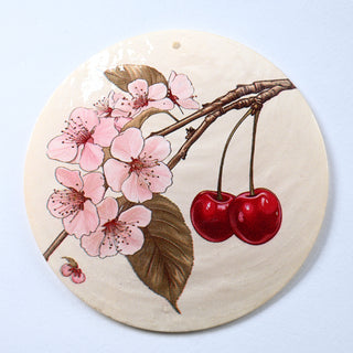 Pendente in Madreperla Fiori di Ciliegio Disco 60mm