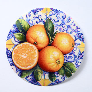 Pendente in Madreperla Arance Marmo Sicilia Disco 60mm