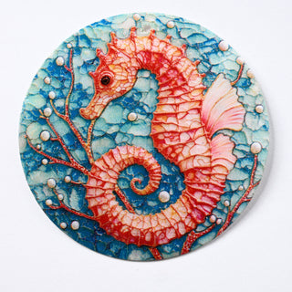 Pendente in Madreperla Cavalluccio Marino Disco 60mm