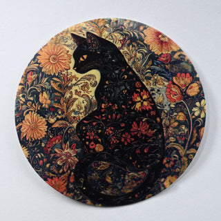 Pendente in Madreperla Gatto Nero Arte Disco 60mm