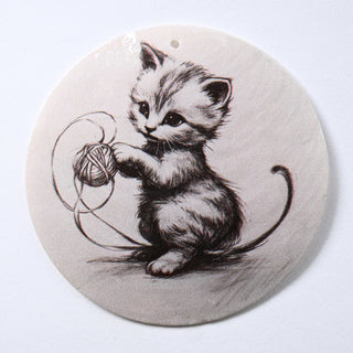 Pendente in Madreperla Gattino Stilizzato Disco 60mm
