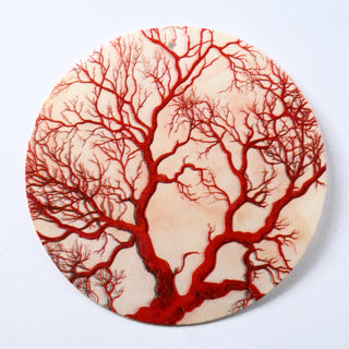 Pendente in Madreperla Corallo Rosso Arte Disco 60mm