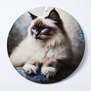 Pendente in Madreperla Gatto che Osserva Disco 60mm