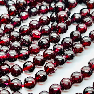 filo di pietra semipreziosa sfera colore rosso granato 5 mm - Perle Pietre Dure per Bigiotteria e Gioielli