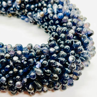 filo di pietra semipreziosa iolite goccia rotaiels colore blu notte fumé 7 mm x 3 mm - Perle Pietre Dure per Bigiotteria e Gioielli