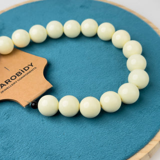 Perle in Resina Tonde 15mm Panna - Filo da 25 cm | Sarobidy