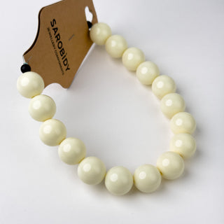 Perle in Resina Tonde 15mm Panna - Filo da 25 cm | Sarobidy