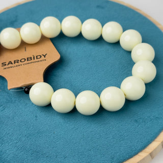 Perle in Resina Tonde 17mm Panna - Filo da 25 cm | Sarobidy