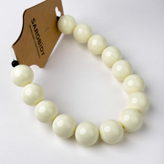 Perle in Resina Tonde 17mm Panna - Filo da 25 cm | Sarobidy