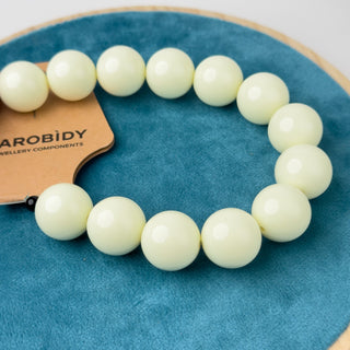 Perle in Resina Tonde 19mm Panna - Filo da 25 cm | Sarobidy