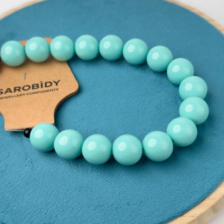 Perle in Resina Tonde 15mm Tiffany - Filo da 25 cm | Sarobidy