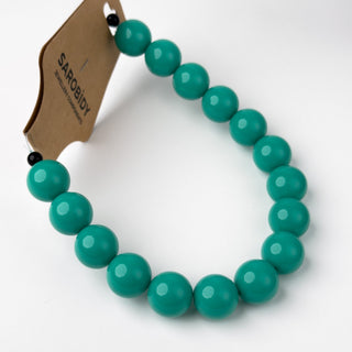 Perle in Resina Tonde 15mm Turchese Scuro - Filo da 25 cm | Sarobidy