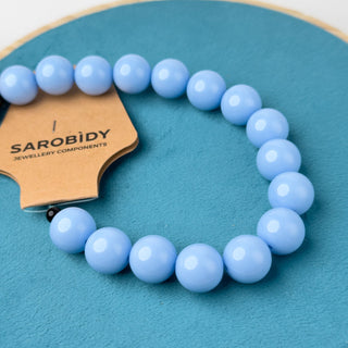 Perle in Resina Tonde 15mm Celeste - Filo da 25 cm | Sarobidy