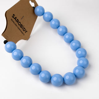 Perle in Resina Tonde 15mm Celeste - Filo da 25 cm | Sarobidy