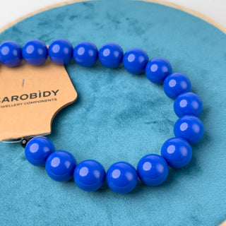 Perle in Resina Tonde 15mm Blu - Filo da 25 cm | Sarobidy