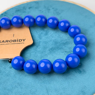 Perle in Resina Tonde 17mm Blu - Filo da 25 cm | Sarobidy