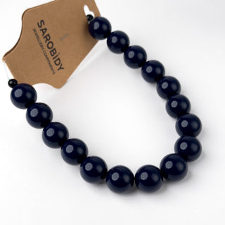 Perle in Resina Tonde 15mm Blu Notte - Filo da 25 cm | Sarobidy