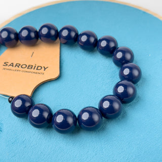 Perle in Resina Tonde 17mm Blu Notte - Filo da 25 cm | Sarobidy