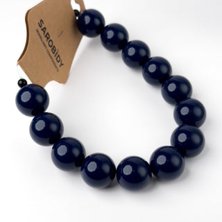 Perle in Resina Tonde 19mm Blu Notte - Filo da 25 cm | Sarobidy