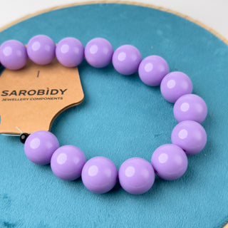 Perle in Resina Tonde 17mm Lilla - Filo da 25 cm | Sarobidy