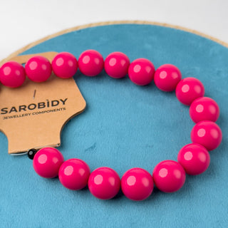 Perle in Resina Tonde 15mm Fucsia - Filo da 25 cm | Sarobidy