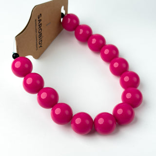 Perle in Resina Tonde 17mm Fucsia - Filo da 25 cm | Sarobidy