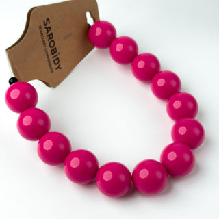 Perle in Resina Tonde 19mm Fucsia - Filo da 25 cm | Sarobidy