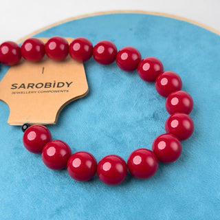 Perle in Resina Tonde 15mm Rosso - Filo da 25 cm | Sarobidy