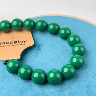 Perle in Resina Tonde 17mm Verde - Filo da 25 cm | Sarobidy