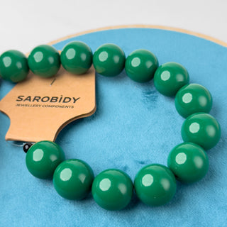 Perle in Resina Tonde 19mm Verde - Filo da 25 cm | Sarobidy