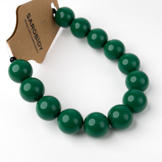 Perle in Resina Tonde 19mm Verde - Filo da 25 cm | Sarobidy