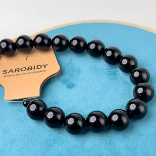 Perle in Resina Tonde 15mm Nero - Filo da 25 cm | Sarobidy