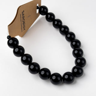 Perle in Resina Tonde 15mm Nero - Filo da 25 cm | Sarobidy